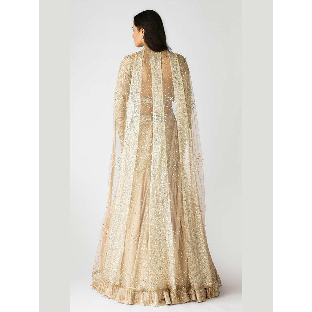 Basanti Kapde aur Koffee The Champagne Dawn Lehenga And Stitched Blouse With Dupatta