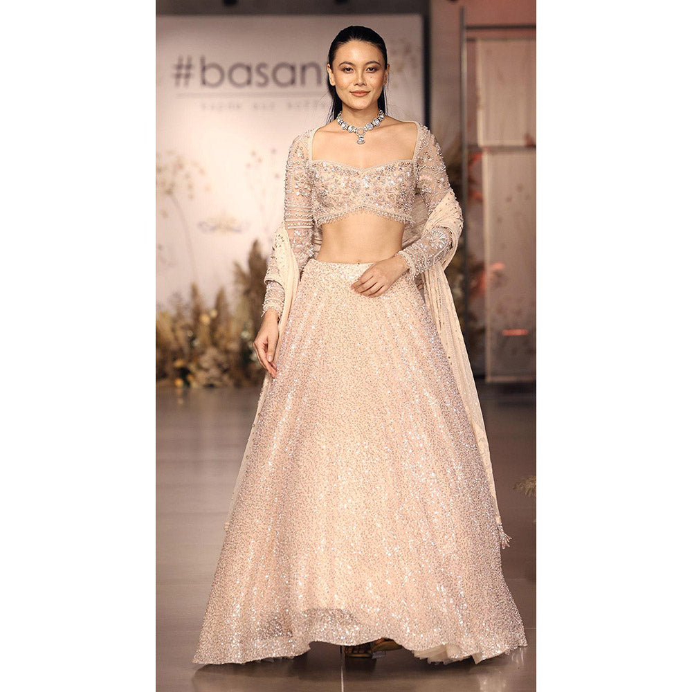 Basanti Kapde aur Koffee The Peach Celestial Dream Lehenga And Stitched Blouse With Dupatta