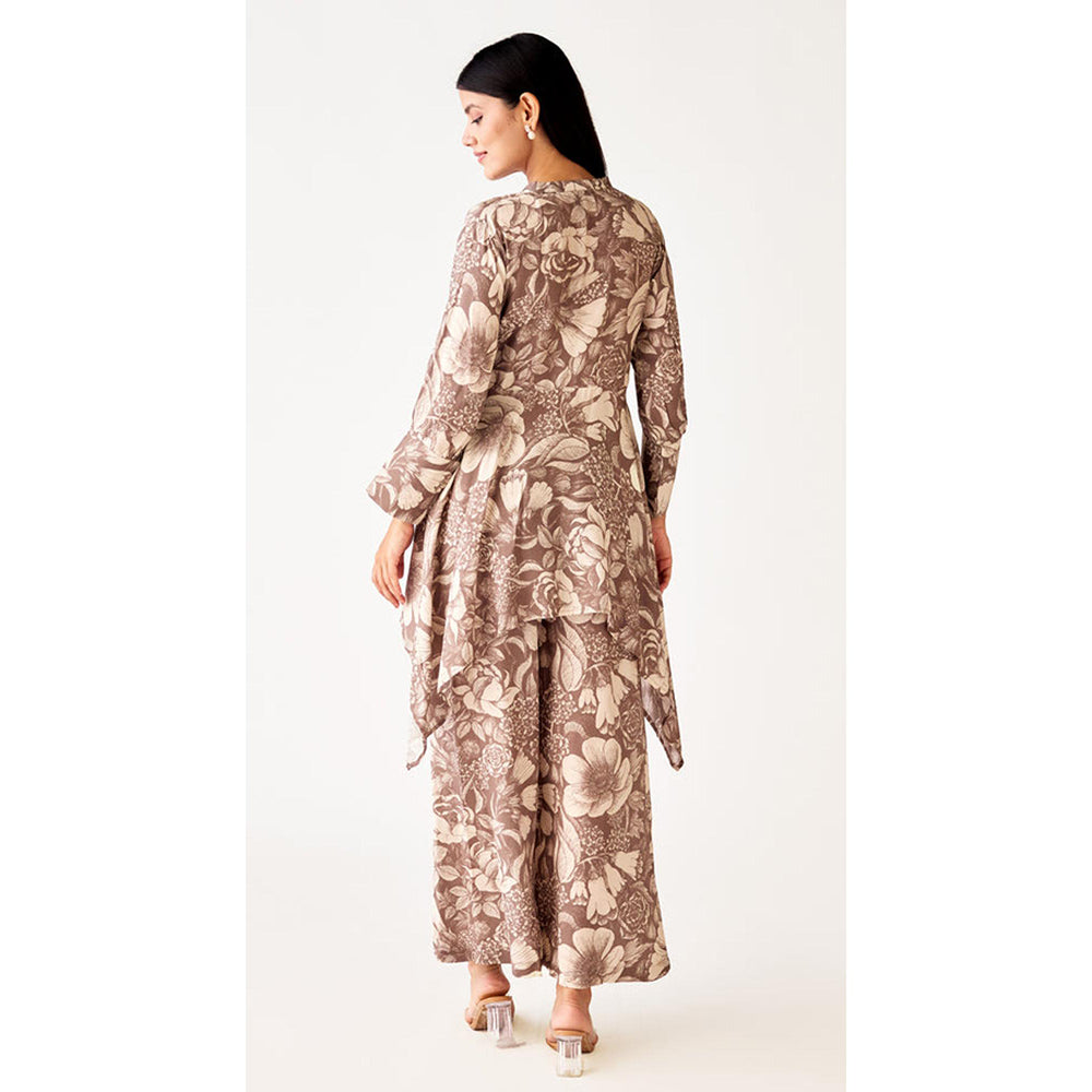 Basanti Kapde aur Koffee Grey Muslin Tunic And Palazzo