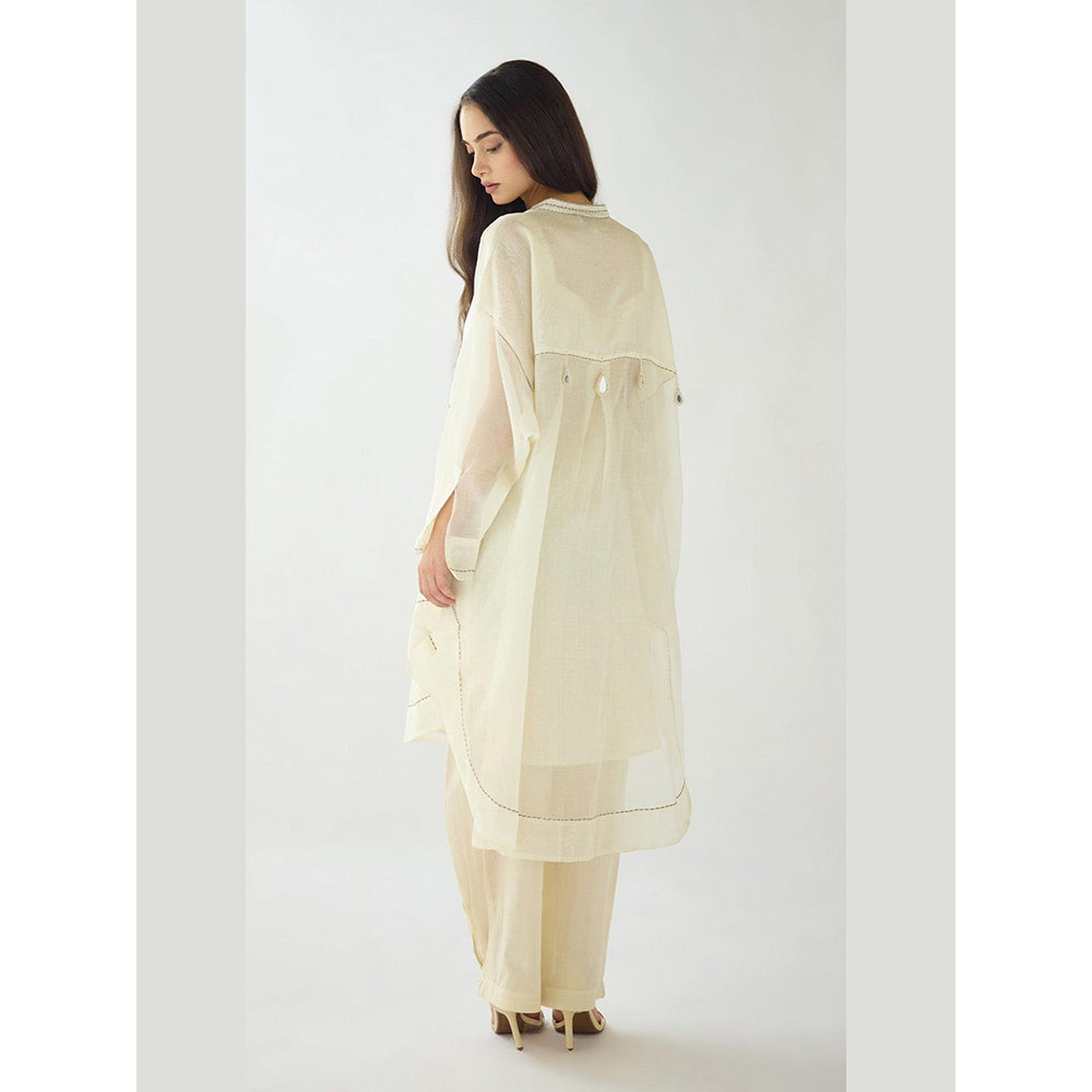 Basanti Kapde aur Koffee Ivory Essence Cotton Kurta And Pant