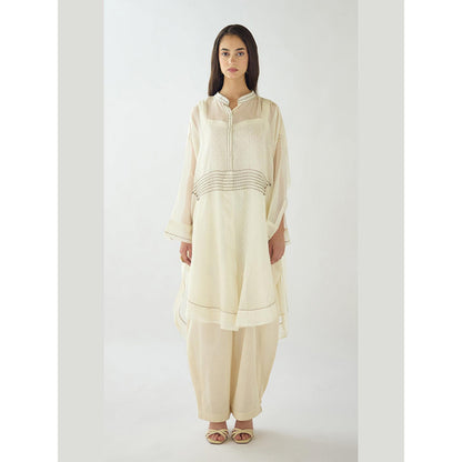 Basanti Kapde aur Koffee Ivory Essence Cotton Kurta And Pant