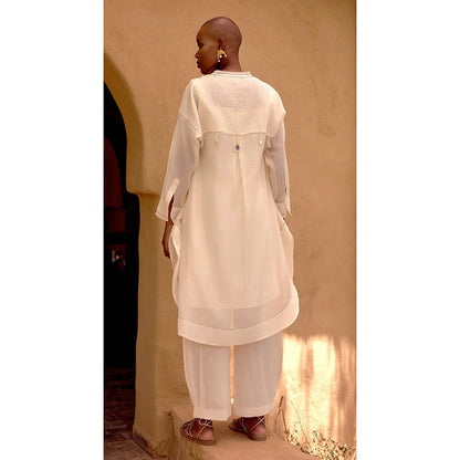 Basanti Kapde aur Koffee Ivory Essence Cotton Kurta And Pant