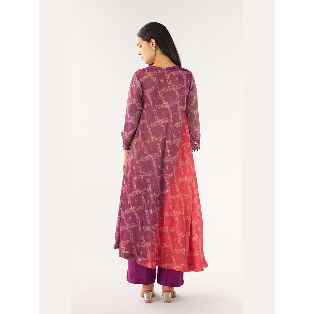 Basanti Kapde aur Koffee Pink Tissue Embellished Kurta And Pant With Dupatta