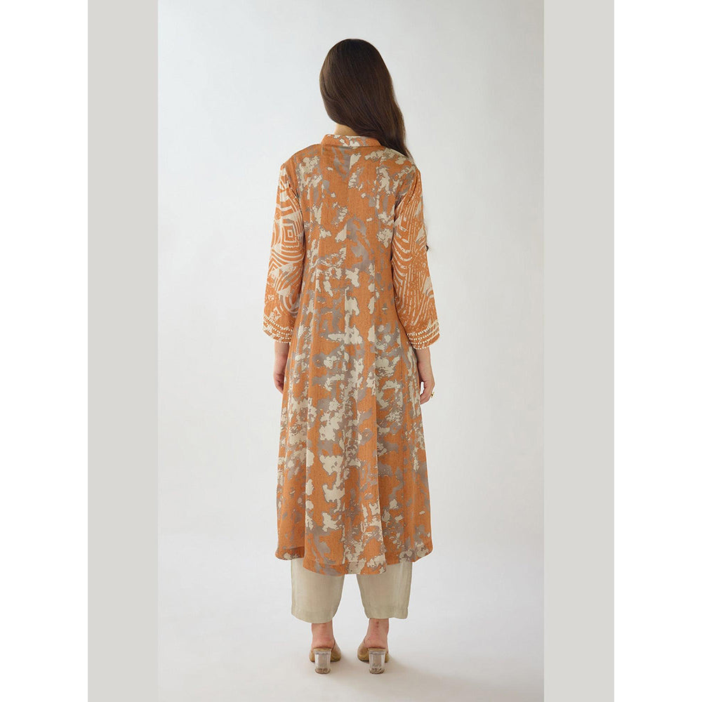 Basanti Kapde aur Koffee The Amber Dusk Orange Georgette Kurta with Palazzo