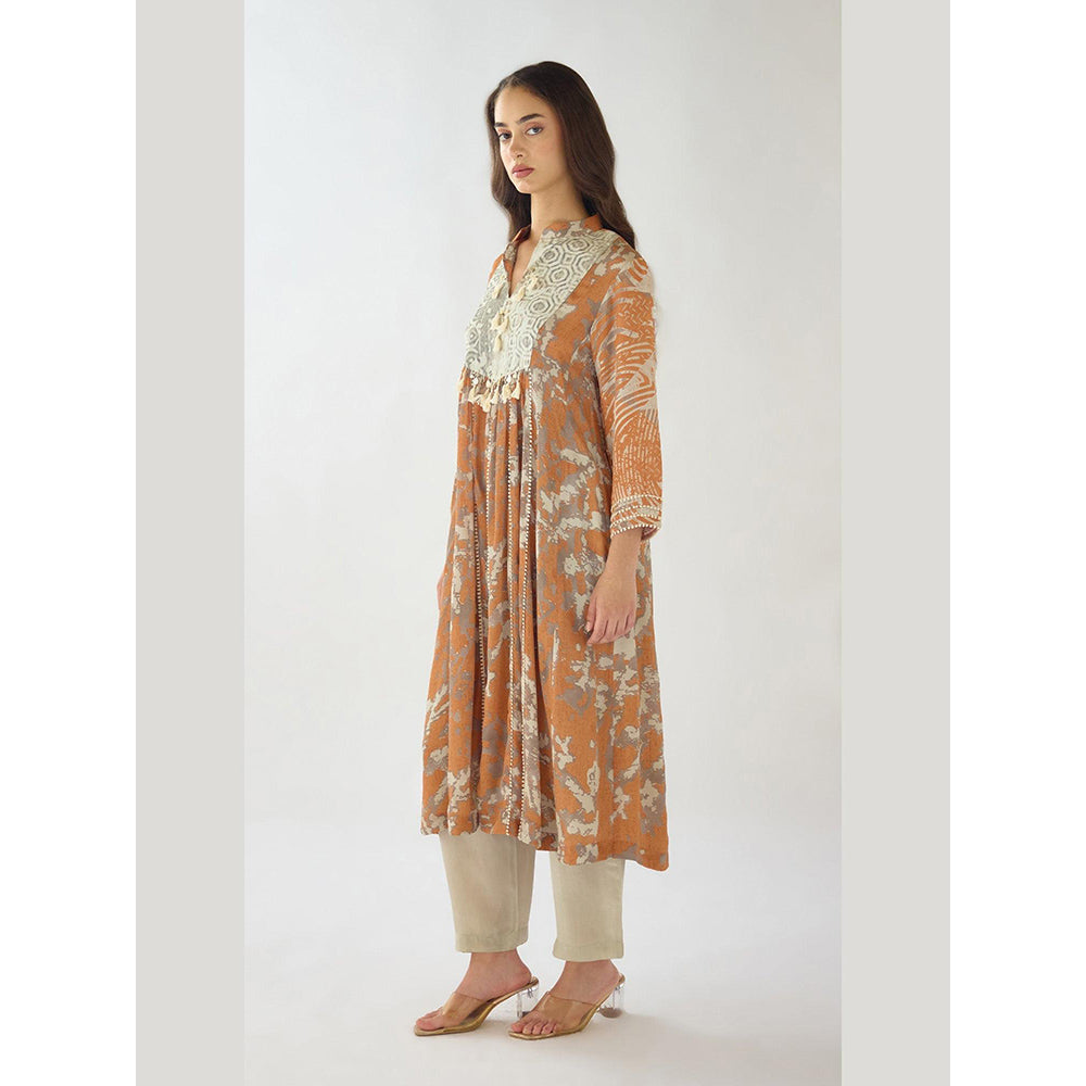 Basanti Kapde aur Koffee The Amber Dusk Orange Georgette Kurta with Palazzo