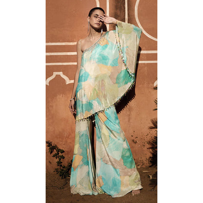 Basanti Kapde aur Koffee The Aqua Resort Printed Kurta with Sharara