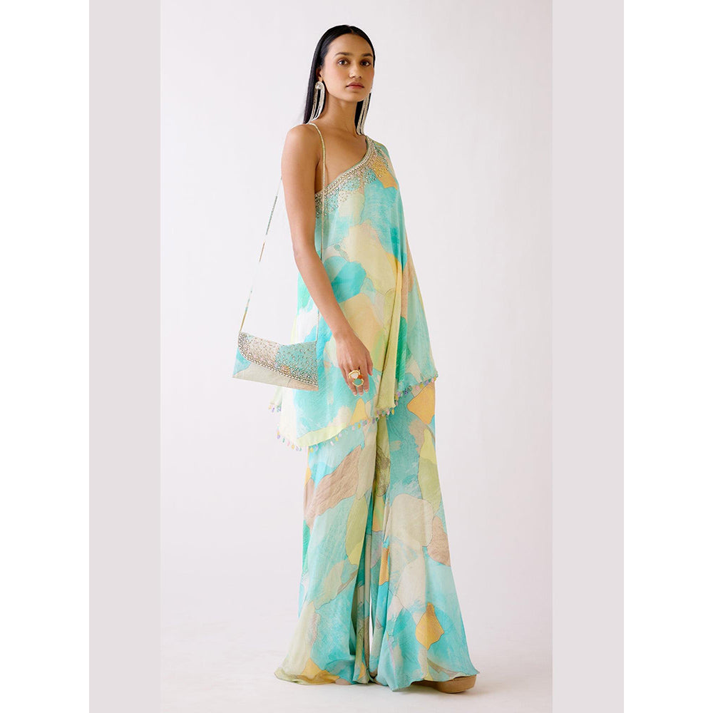 Basanti Kapde aur Koffee The Aqua Resort Printed Kurta with Sharara