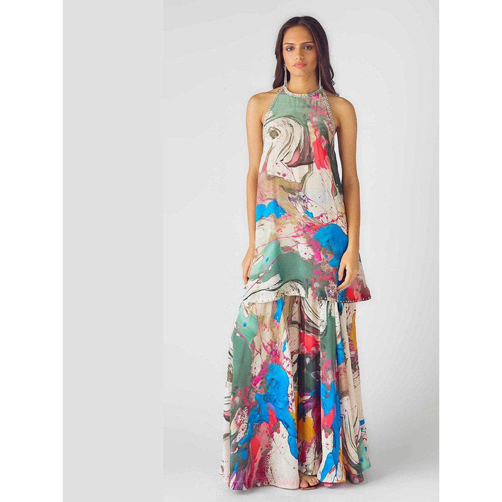 Basanti Kapde aur Koffee The Artsy Odyssey Printed Kurta with Sharara