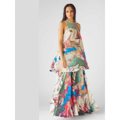 Basanti Kapde aur Koffee The Artsy Odyssey Printed Kurta with Sharara