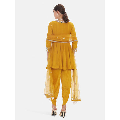 Basanti Kapde aur Koffee The Marigold Honey Kurta with Dhoti and Dupatta
