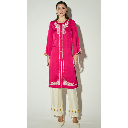 Basanti Kapde aur Koffee The Noble Orchid Bloom Embroidered Kurta with Palazzo