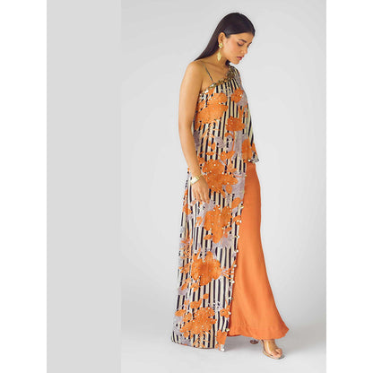 Basanti Kapde aur Koffee The Tangerine Blooms Orange Co-Ord Set