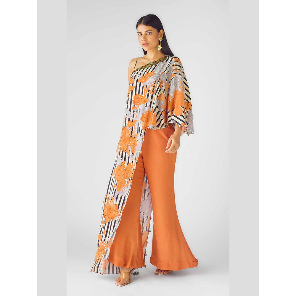 Basanti Kapde aur Koffee The Tangerine Blooms Orange Co-Ord Set