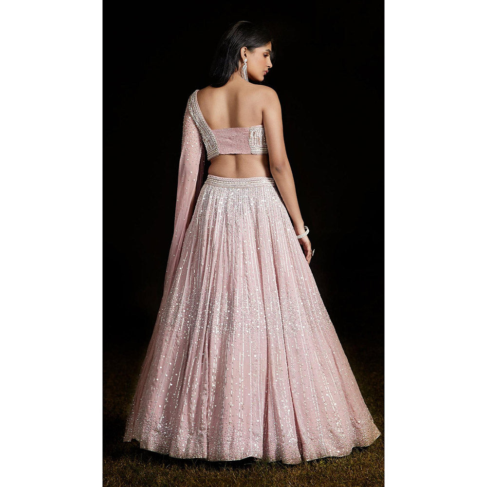 Basanti Kapde aur Koffee Pink Lehenga And Stitched Blouse With Dupatta