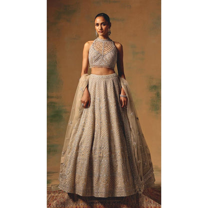 Basanti Kapde aur Koffee The Amber Dusk Lehenga And Stitched Blouse With Dupatta