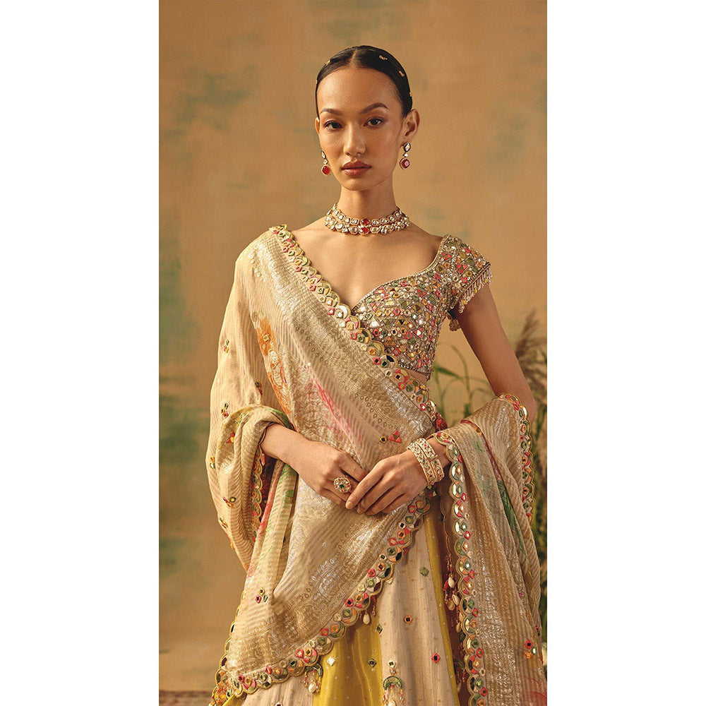Basanti Kapde aur Koffee The Basanti Amaltas Lehenga And Stitched Blouse With Dupatta
