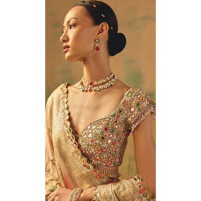 Basanti Kapde aur Koffee The Basanti Amaltas Lehenga And Stitched Blouse With Dupatta
