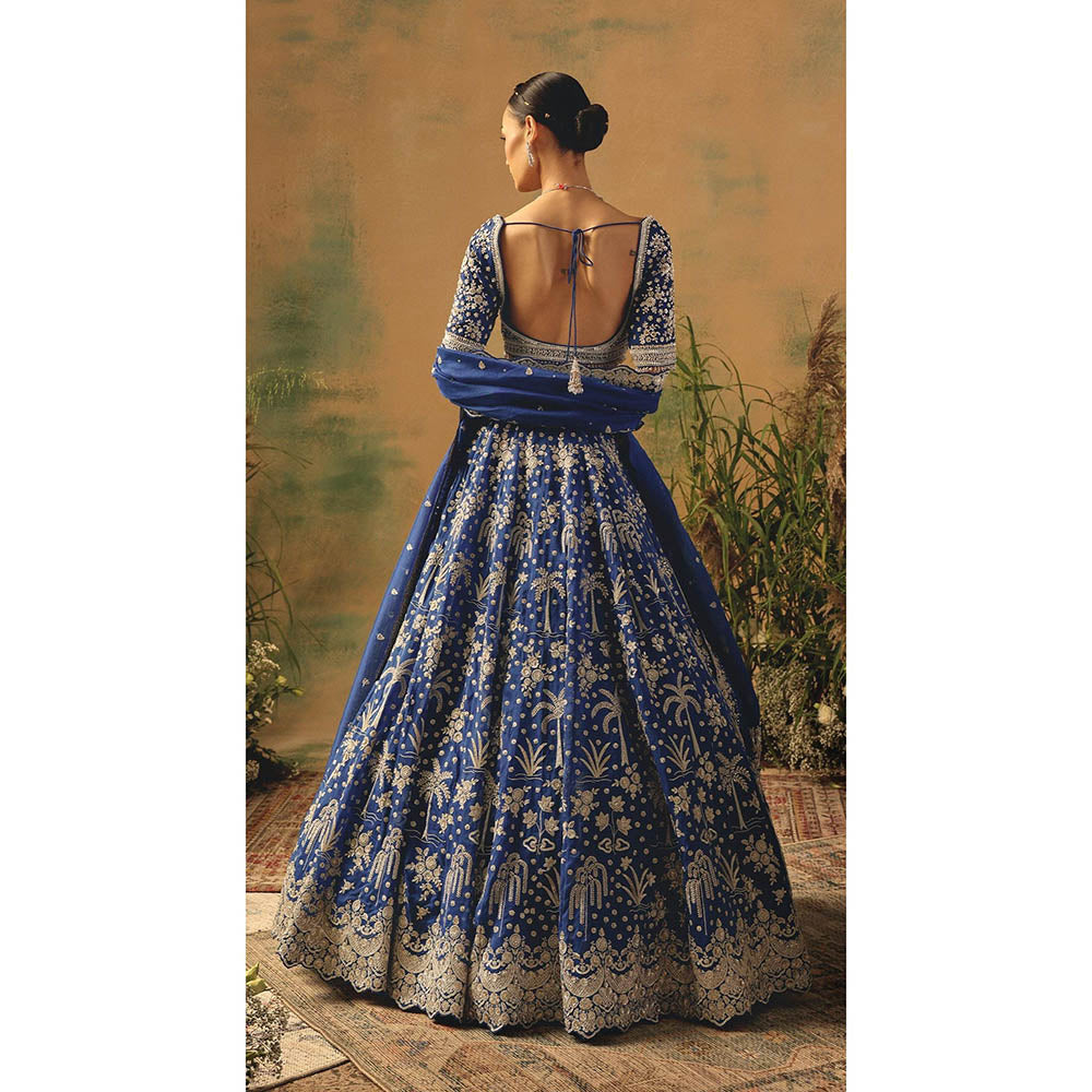Basanti Kapde aur Koffee The Electric Peony Lehenga And Stitched Blouse With Dupatta