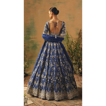 Basanti Kapde aur Koffee The Electric Peony Lehenga And Stitched Blouse With Dupatta