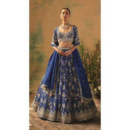 Basanti Kapde aur Koffee The Electric Peony Lehenga And Stitched Blouse With Dupatta