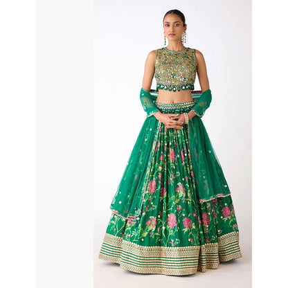 Basanti Kapde aur Koffee The Eternal Bloom Lehenga And Stitched Blouse With Dupatta