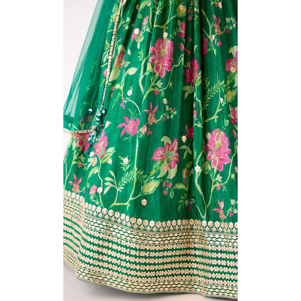 Basanti Kapde aur Koffee The Eternal Bloom Lehenga And Stitched Blouse With Dupatta