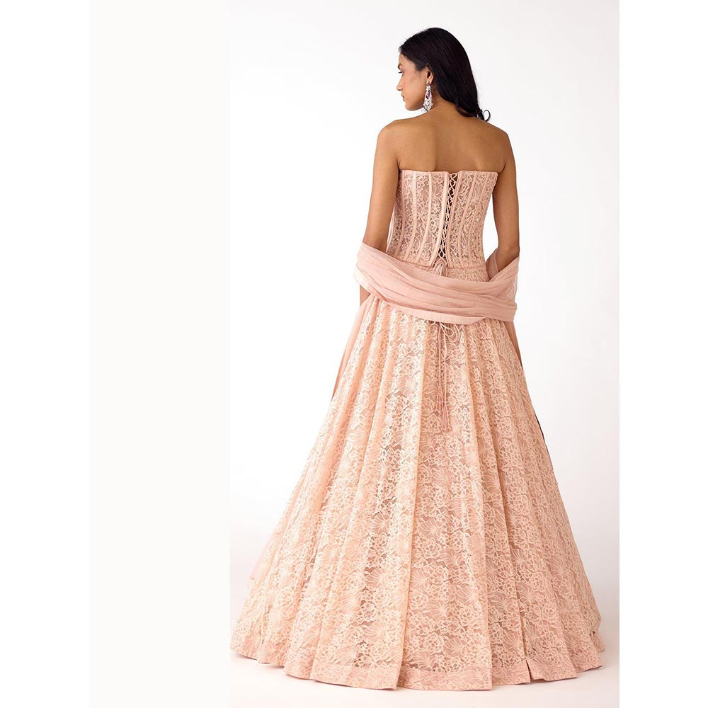 Basanti Kapde aur Koffee The Gentle Camillia Lehenga And Corset With Dupatta