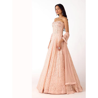 Basanti Kapde aur Koffee The Gentle Camillia Lehenga And Corset With Dupatta