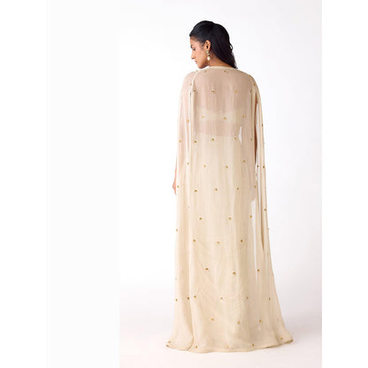 Basanti Kapde aur Koffee The Golden Mirage Drape Skirt And Blouse With Cape