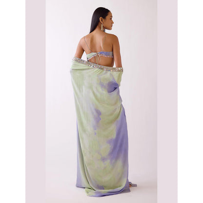 Basanti Kapde aur Koffee The Lilac Horizon Drape Skirt And Blouse With Cape