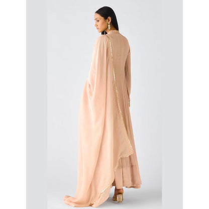 Basanti Kapde aur Koffee Blush Pink Chiffon Embroidered Anarkali and Dupatta