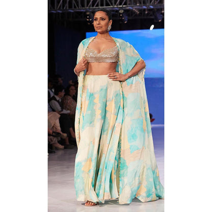 Basanti Kapde aur Koffee The Abstract Shoreline Aqua Co-Ord Set