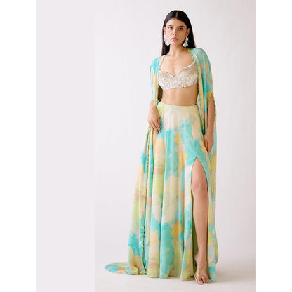 Basanti Kapde aur Koffee The Abstract Shoreline Aqua Co-Ord Set