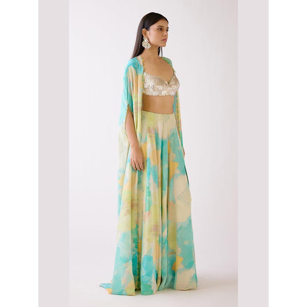 Basanti Kapde aur Koffee The Abstract Shoreline Aqua Co-Ord Set
