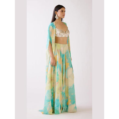 Basanti Kapde aur Koffee The Abstract Shoreline Aqua Co-Ord Set