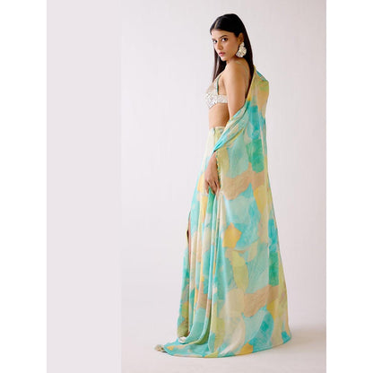 Basanti Kapde aur Koffee The Abstract Shoreline Aqua Co-Ord Set