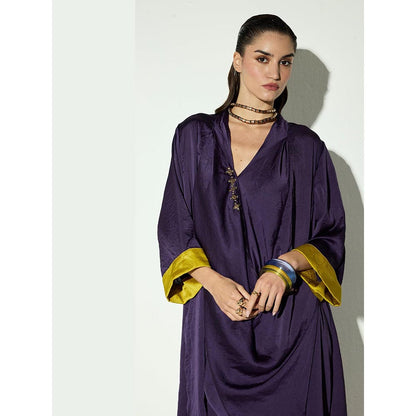 Basanti Kapde aur Koffee The Vivid Lime-Violet Embroidered Co-Ord Set