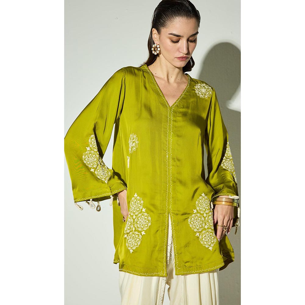 Basanti Kapde aur Koffee The Willow Leaf Embroidered Co-Ord Set