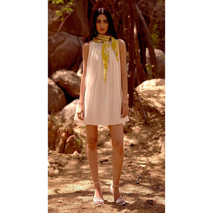 Basanti Kapde aur Koffee Ivory Drift Organza A Line Dress