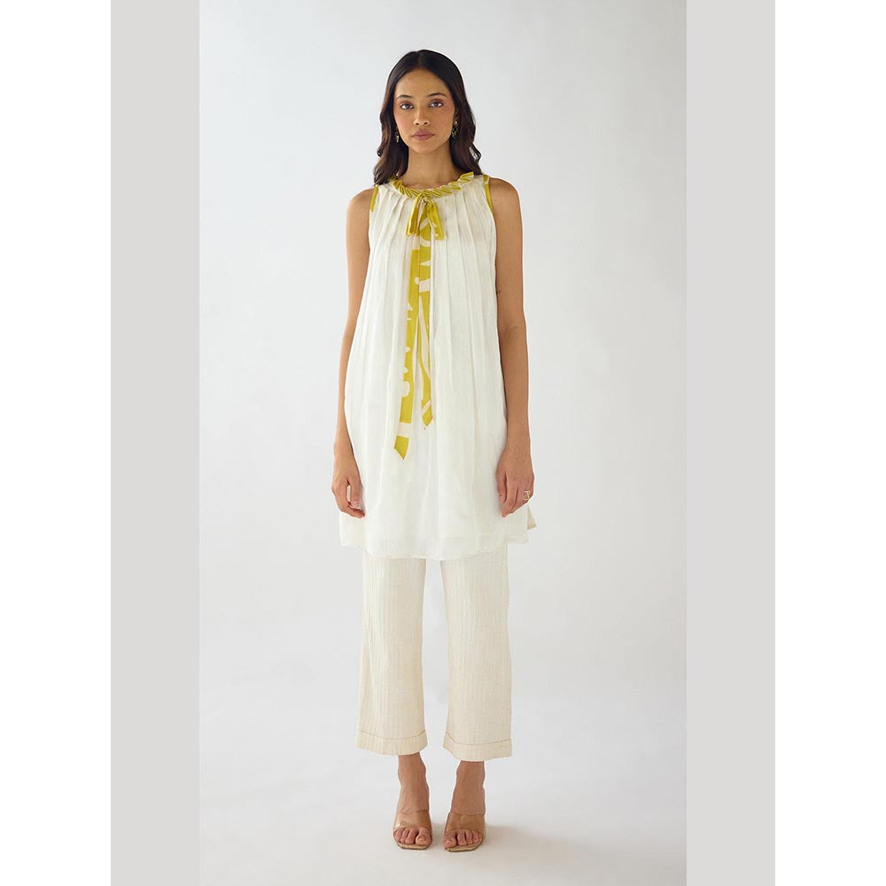 Basanti Kapde aur Koffee Ivory Drift Organza A Line Dress