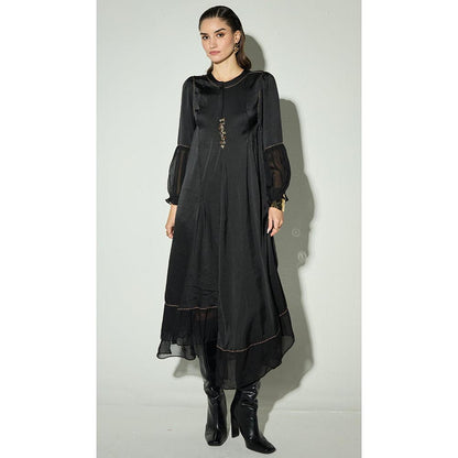 Basanti Kapde aur Koffee The Deep Eclipse Satin A Line Dress