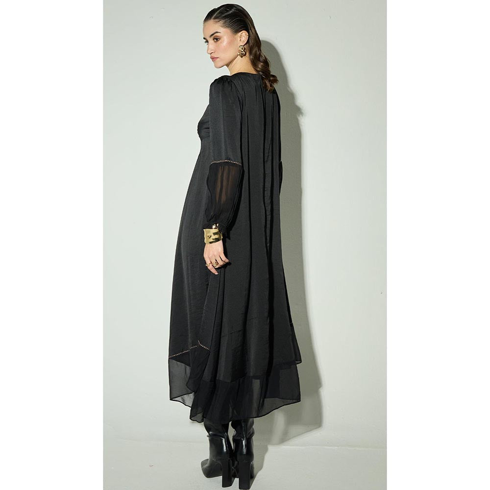 Basanti Kapde aur Koffee The Deep Eclipse Satin A Line Dress
