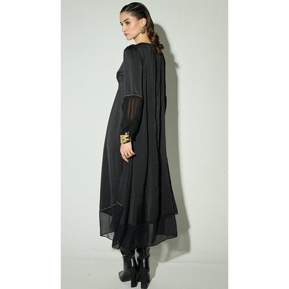 Basanti Kapde aur Koffee The Deep Eclipse Satin A Line Dress