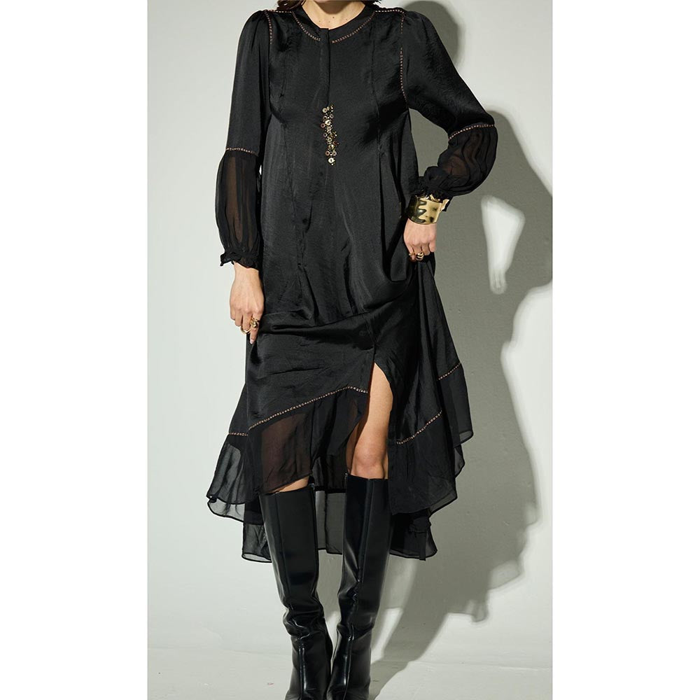 Basanti Kapde aur Koffee The Deep Eclipse Satin A Line Dress