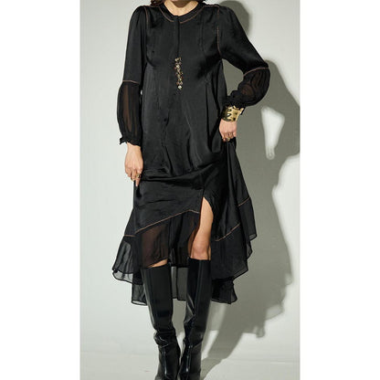 Basanti Kapde aur Koffee The Deep Eclipse Satin A Line Dress