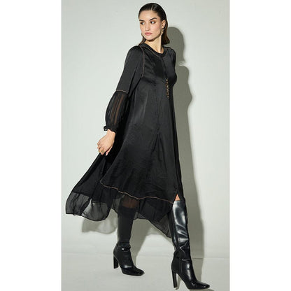 Basanti Kapde aur Koffee The Deep Eclipse Satin A Line Dress