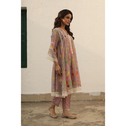 Begum Pret Azra Rose Kurta (Set of 3)