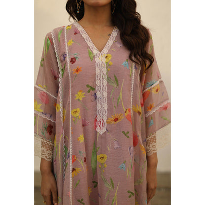 Begum Pret Azra Rose Kurta (Set of 3)