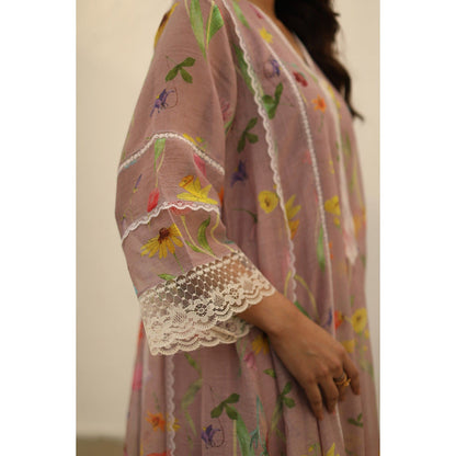 Begum Pret Azra Rose Kurta (Set of 3)