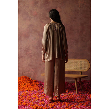 Begum Pret Ishaaira Bronze Co-Ord (Set of 2)